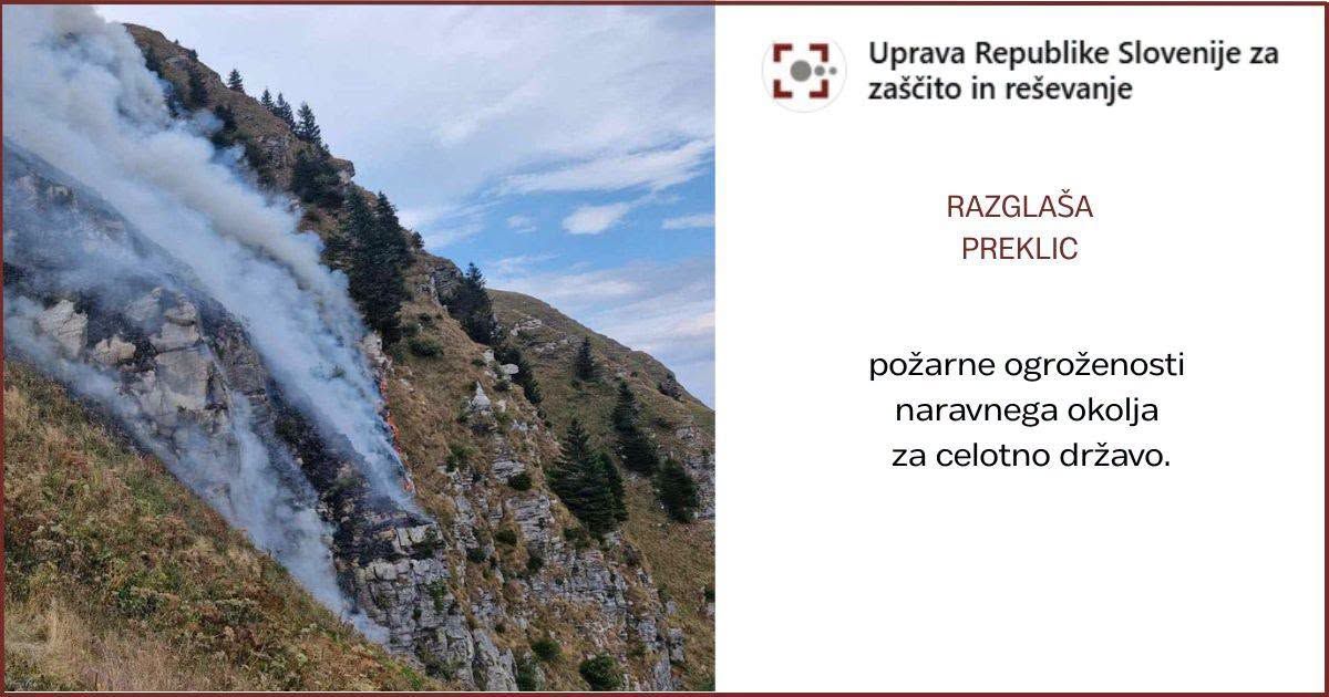 obvestilo preklic požarne ogroženosti avgust 2026